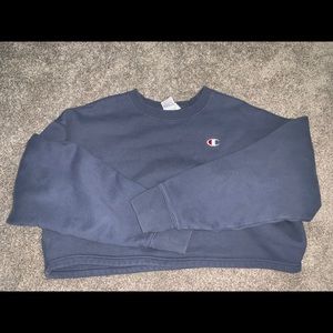 Champion cropped blue crewneck sweatshirt!